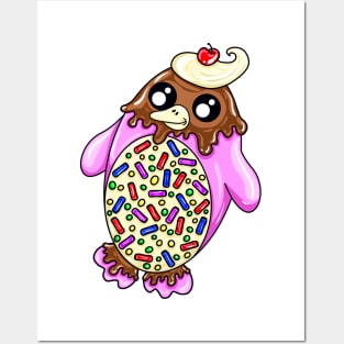 Strawberry Ice Cream Penguin Posters and Art